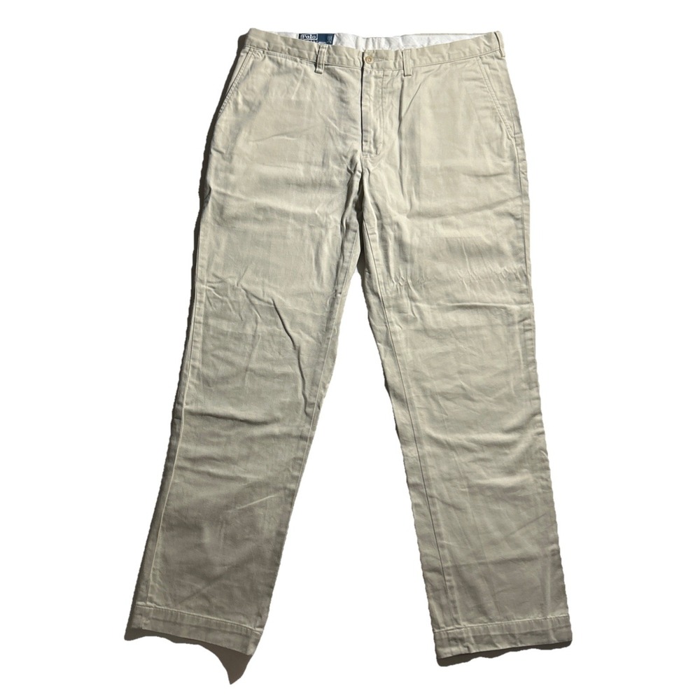 VTG 90s Polo Ralph Lauren Chino Khaki Pants - Beige Preppy Casual - Mens 38x33